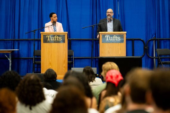 Tufts students attend an event.